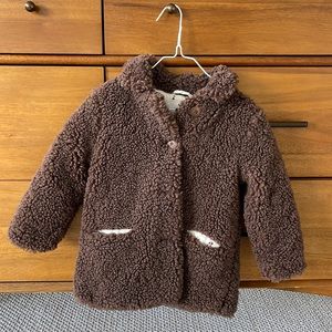 Zara little girls teddy coat, like new condition worn once